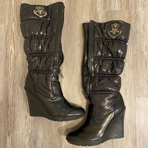 GUESS JEANS Zip-Up Winter Boots: Black, Size 7.5M